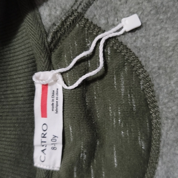 NWOT zip up sweater green with white accents by Castro size 8 to 10 front pocket - Picture 8 of 16